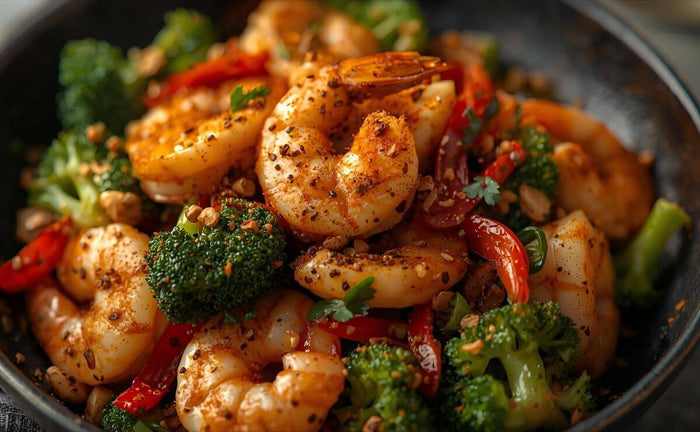 Mushroom Golden Blend Veggie Stir-Fry with Shrimp