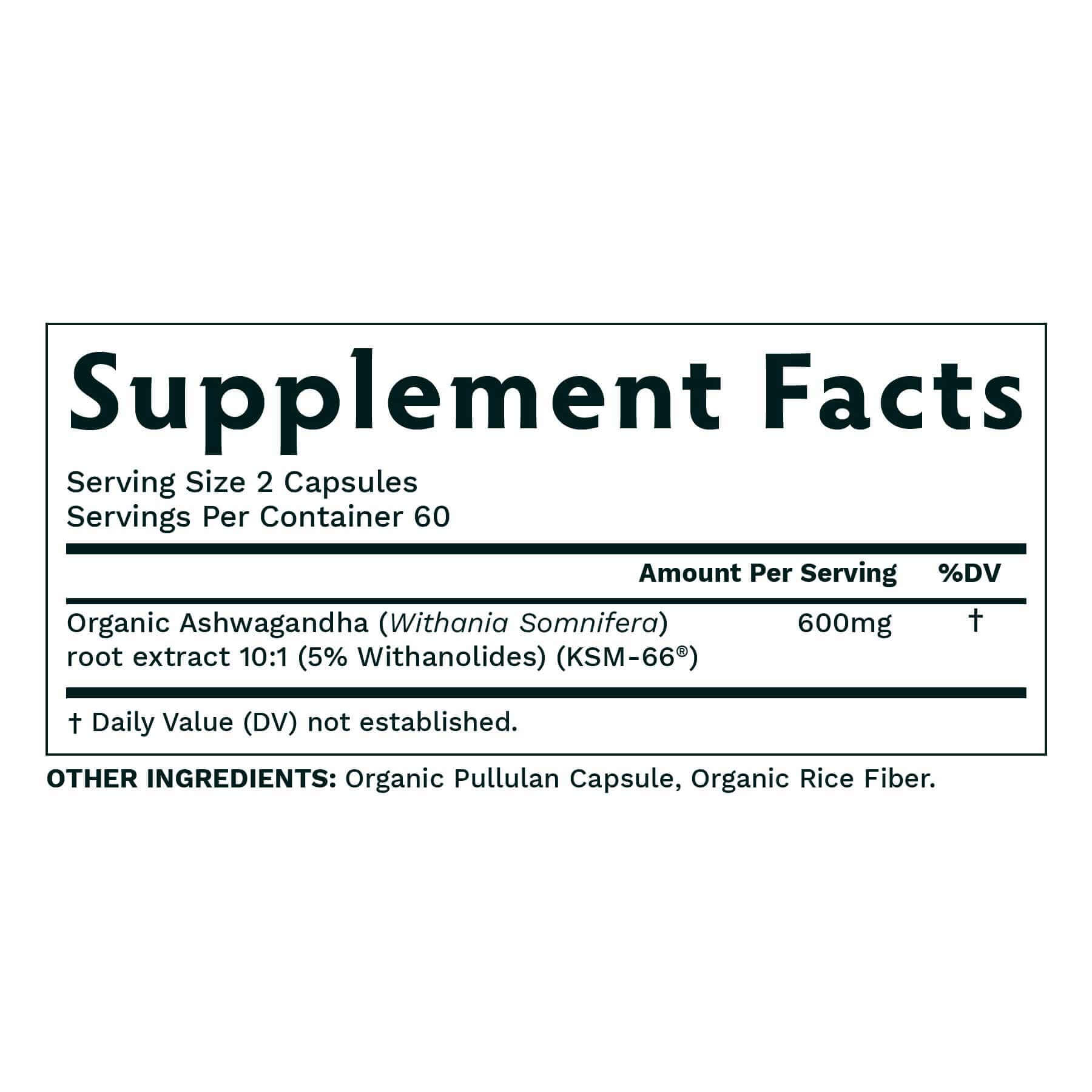 ASHWAGANDHA KSM - 66 120 Capsules | TRIBE ORGANICS 600mg - TRIBE ORGANICS