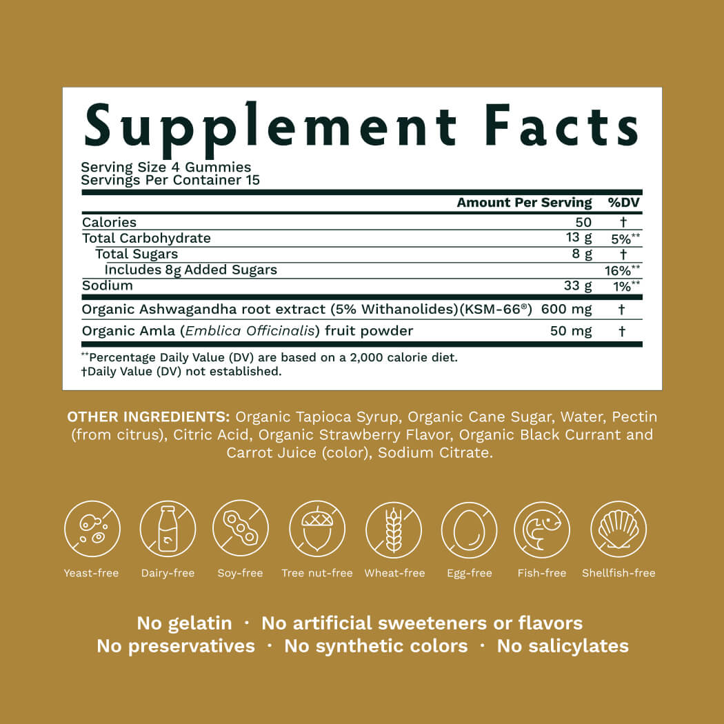 Ashwagandha Gummies | KSM-66 for Stress & Focus* | Tribe Organics - TRIBE ORGANICS