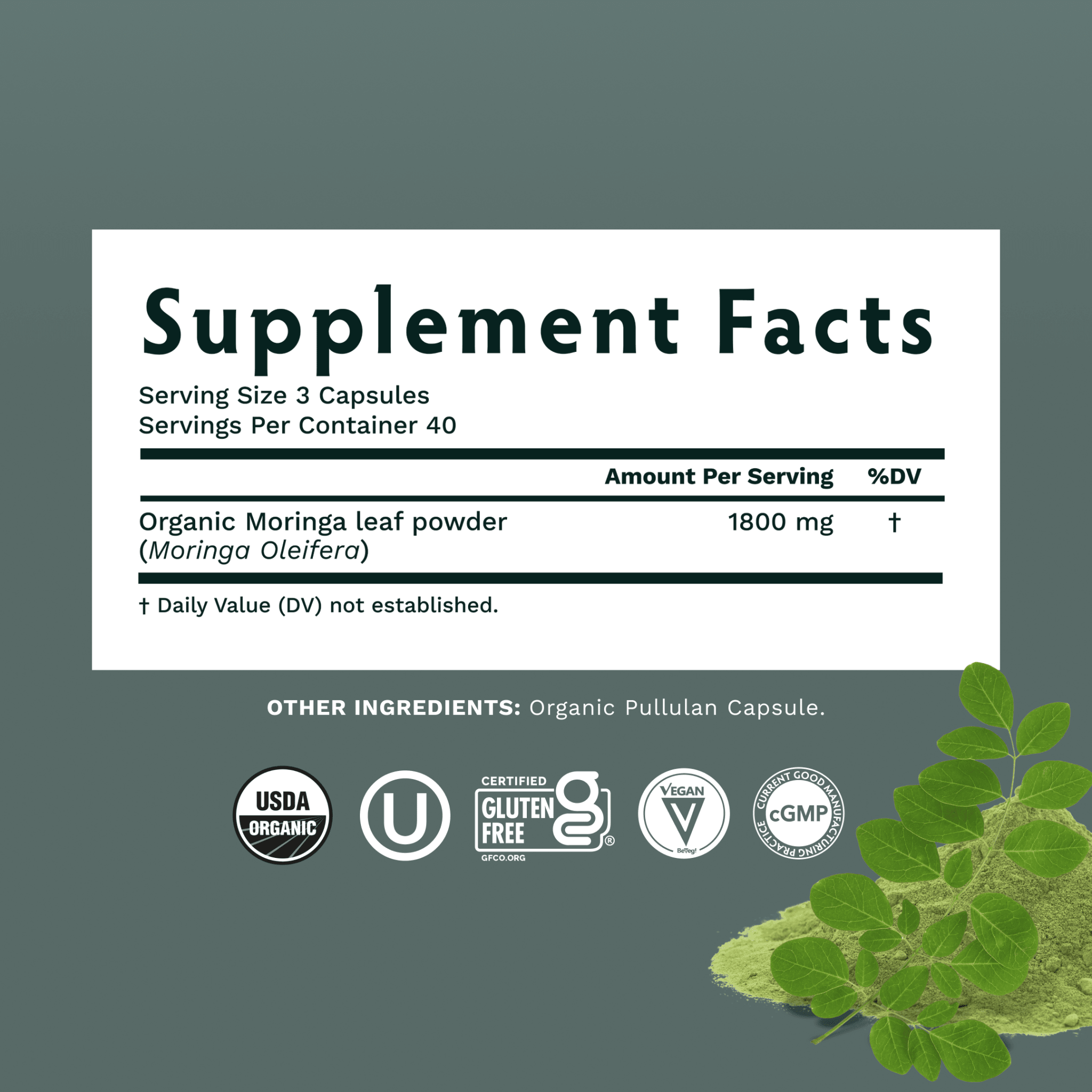 Organic Moringa Supplement Capsules - TRIBE ORGANICS