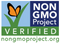 The Non-GMO Project Verified logo, with a butterfly over a green checkmark