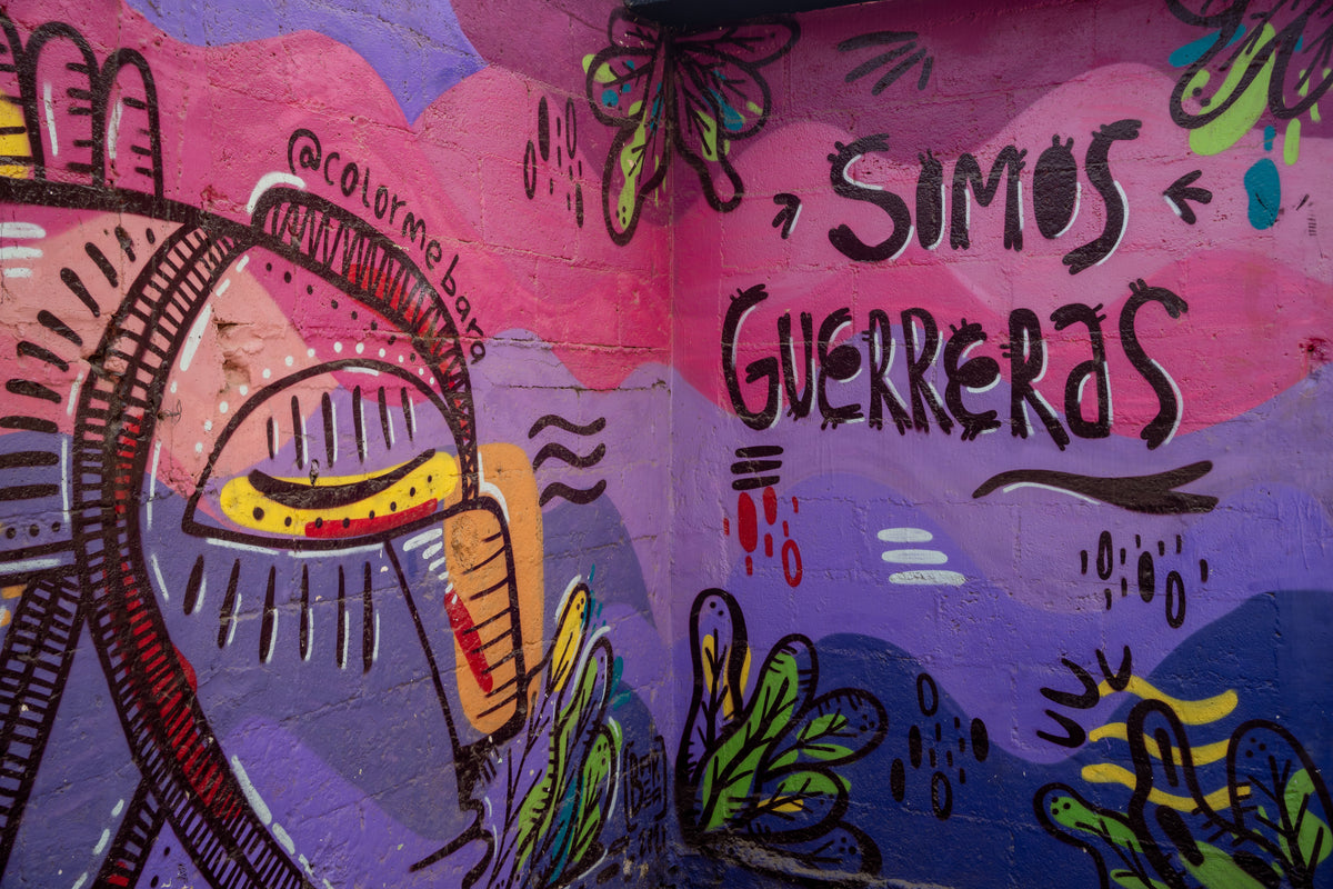 "Somos Guerreras" — we are warriors. Vista Hermosa, Jocotenango.